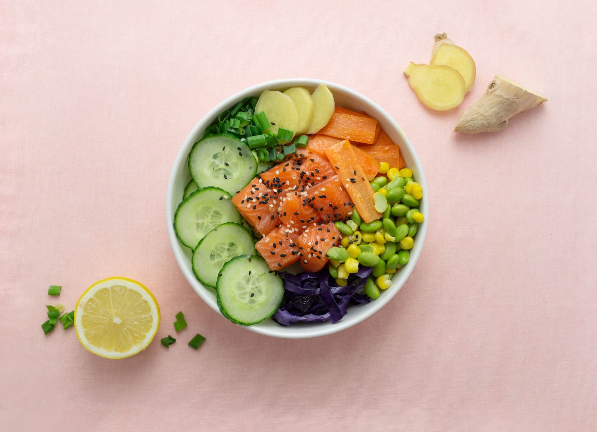 Visual representation highlighting the health benefits of eating poke bowls, possibly with icons or bullet points.