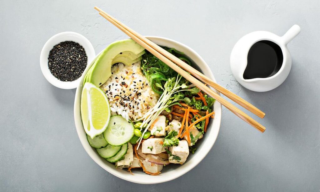 Vivid Vegetarian Poke Bowl